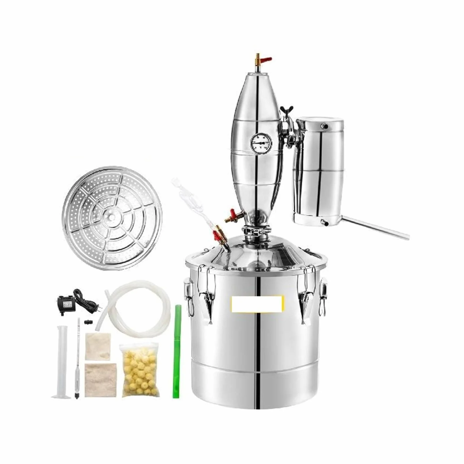 EDEDE Máquina destiladora de Alcohol de 20L, 30L, 50L, 70L, Equipo de elaboración de Cerveza, Aparato dispensador de Vino Moonshine DIY, Kit de electrodomésticos(20L)