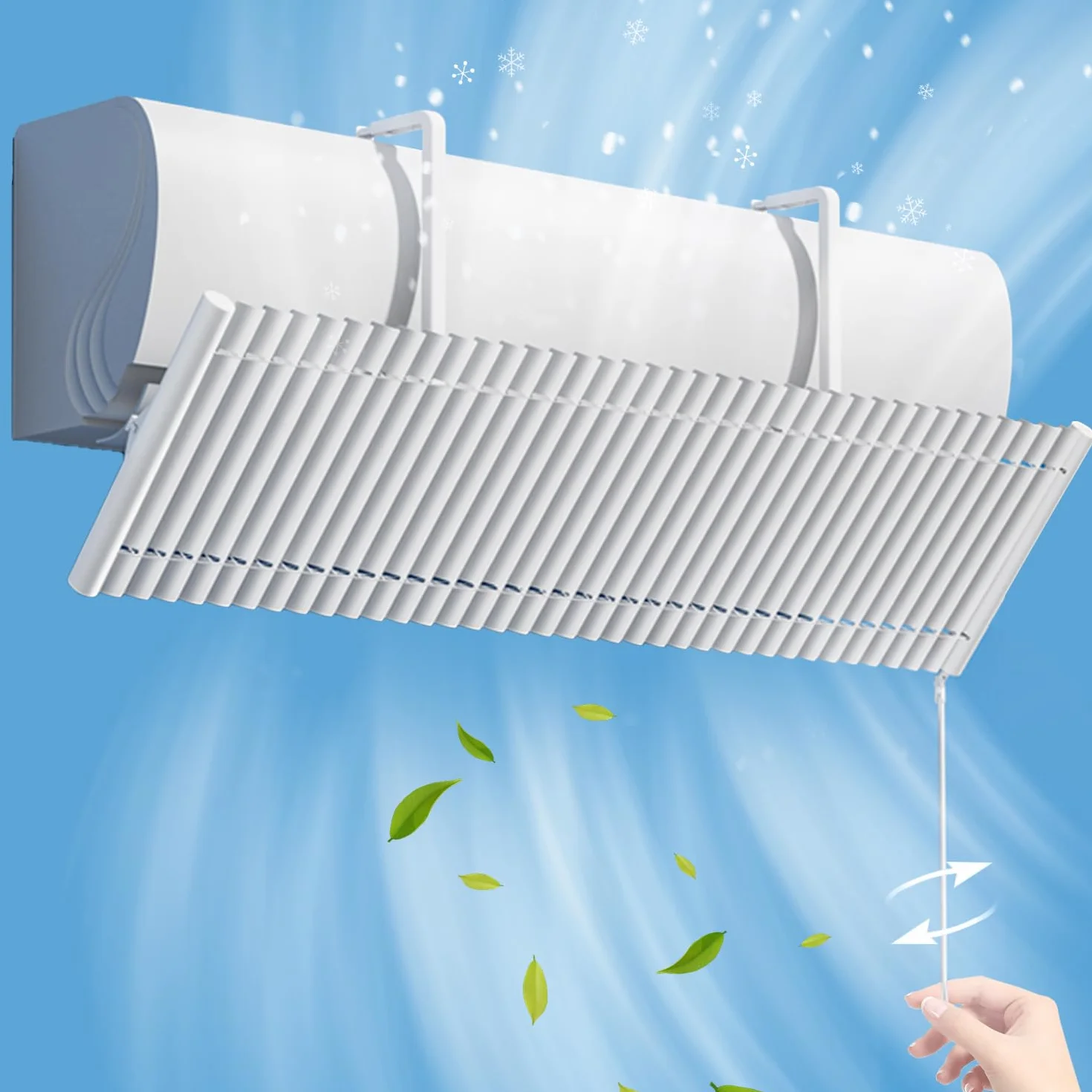 Deflector Aire Acondicionado Ajustable Aleación Aluminio ABS Anti Directo Soplando Difusor