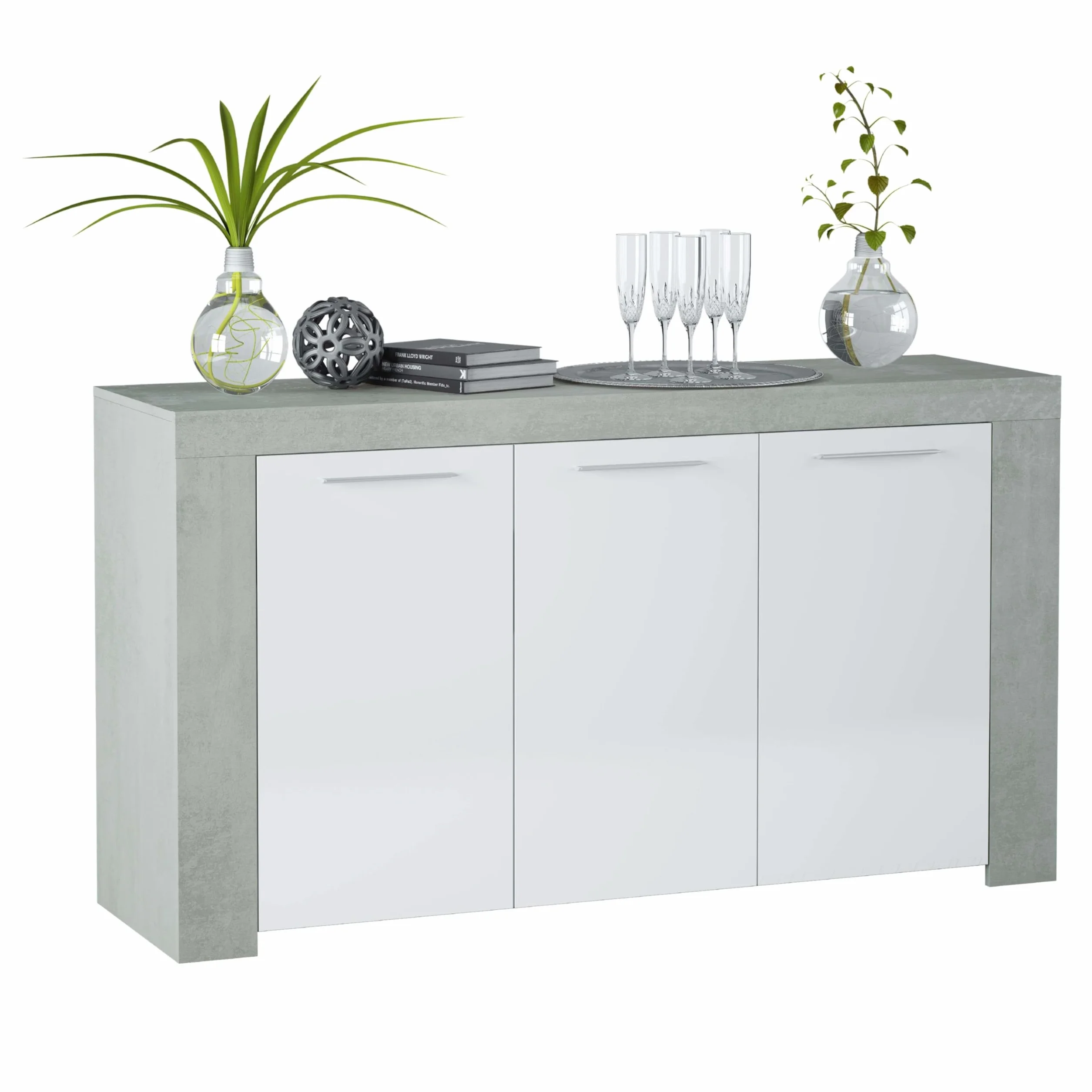 Miroytengo Pack Muebles Salón Comedor Plutón III (Mueble Modular+Mesa Centro+Mesa Comedor+aparador)