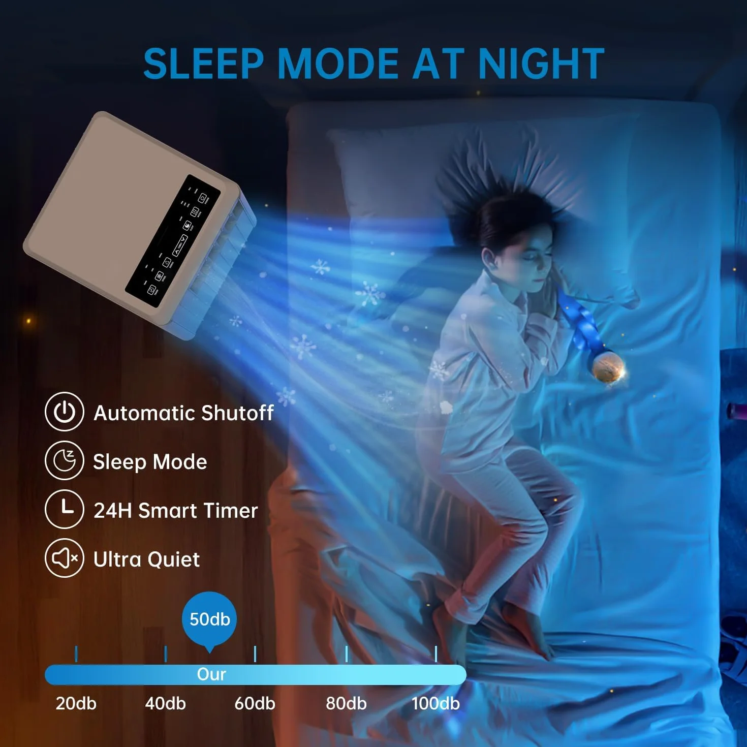 Aire Acondicionado Portátil 9000 BTU 3 En 1, Enfría, Deshumidifica 42L/Día y Ventila, 2 Velocidades, Modo Sueño, Bajo Ruido, Control Remoto, Temporizador 24H, Para Habitaciones Hasta 28 M²