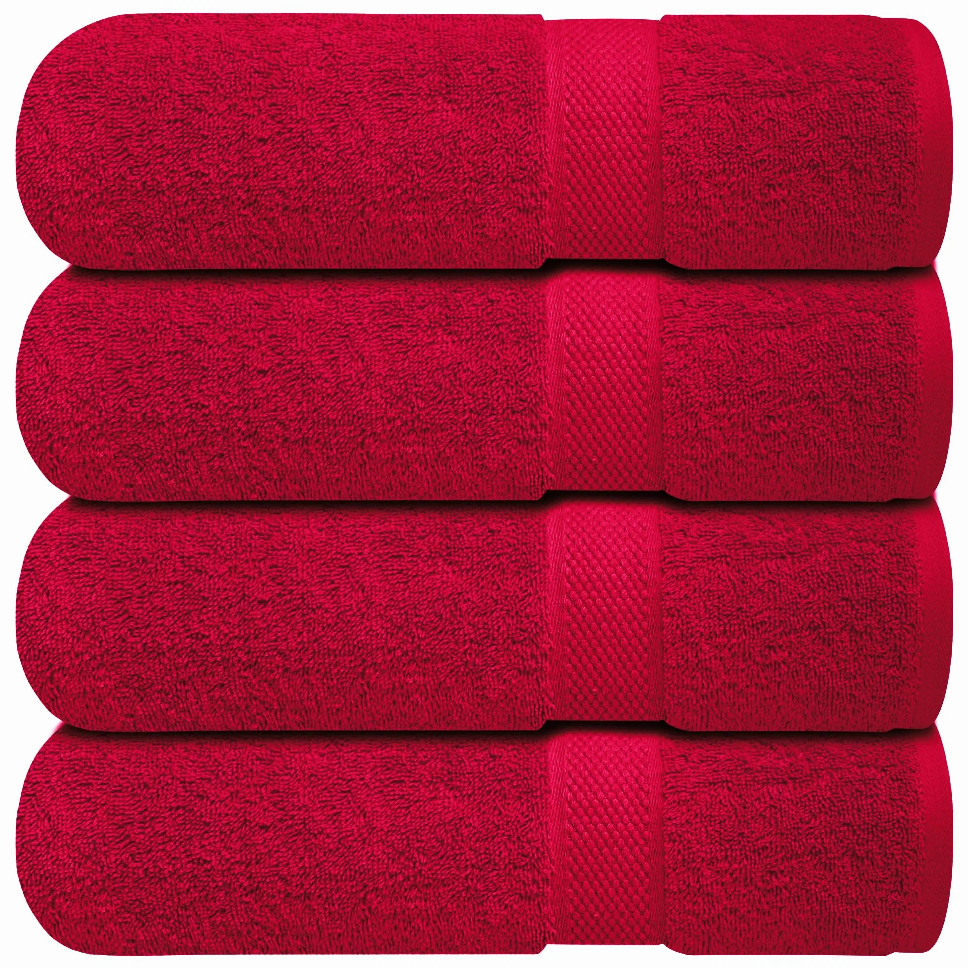 Infinitee Xclusives Juego de 4 Toallas de baño prémium de 70 x 140 cm, 100% algodón Hilado en Anillo, Tacto Suave, Secado rápido, Toallas duraderas Altamente absorbentes, Uso Diario