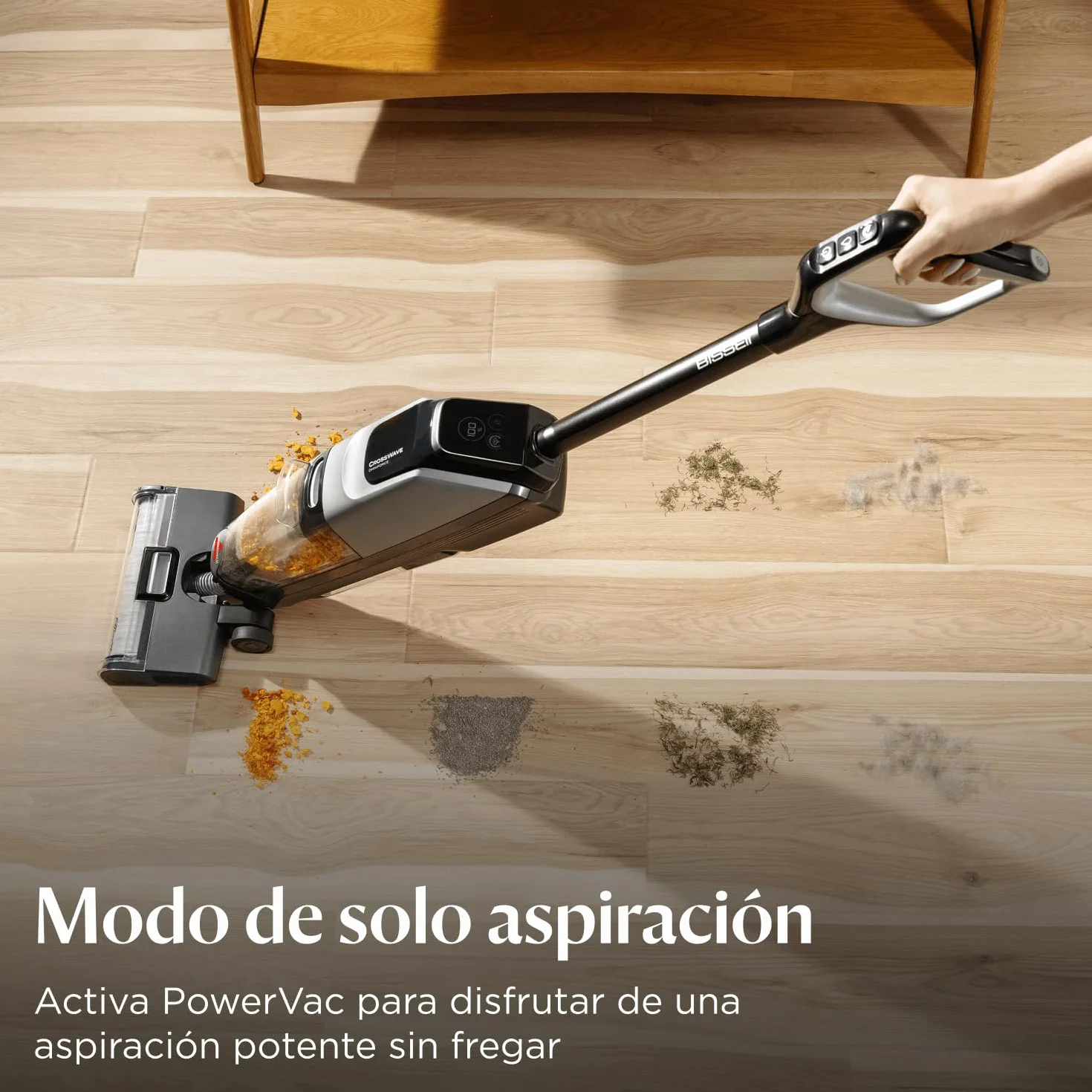 Bissell CrossWave OmniForce, Aspiradora de Mano Sin Cable, Aspirado y Mopa al Mismo Tiempo o Solo Modo Aspirado, Escoba Vertical Potente, Vacuum Cleaner de Agua, 240m² Limpieza Multisuperficie, 3912N
