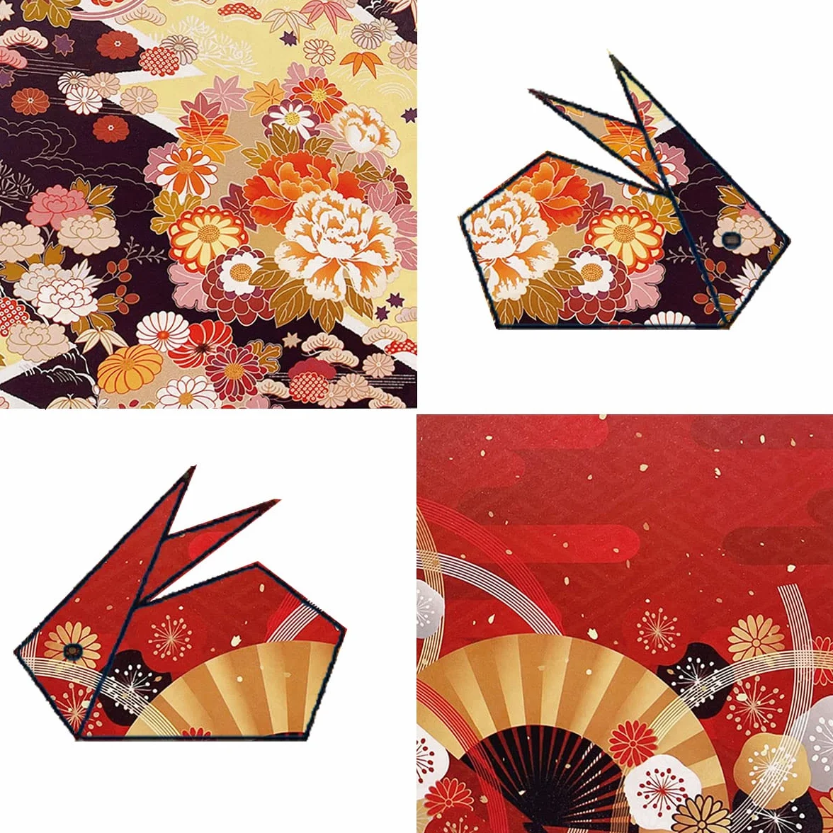 Papel origami japonés 15x15cm doble cara 50 hojas 10 diseños