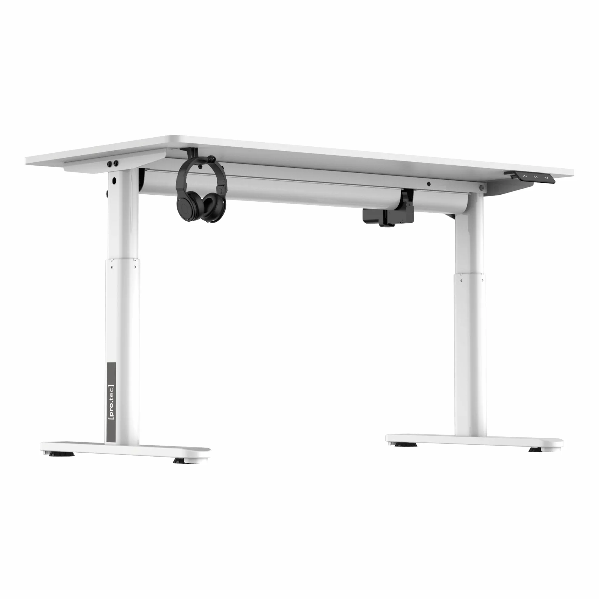 pro.tec] Mesa Escritorio Infantil Regulable en Altura (55-81 cm) Mesa para Niños con Ganchos de Acero y Aglomerado (LxAn) 120 x 60 cm - Blanco