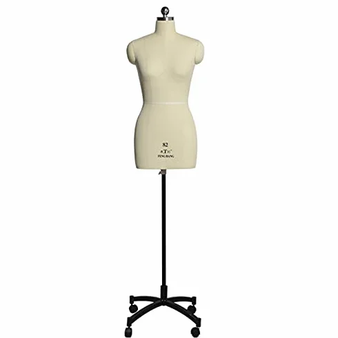 Maniquí de costura ajustable con ruedas para confección de ropa y sastrería