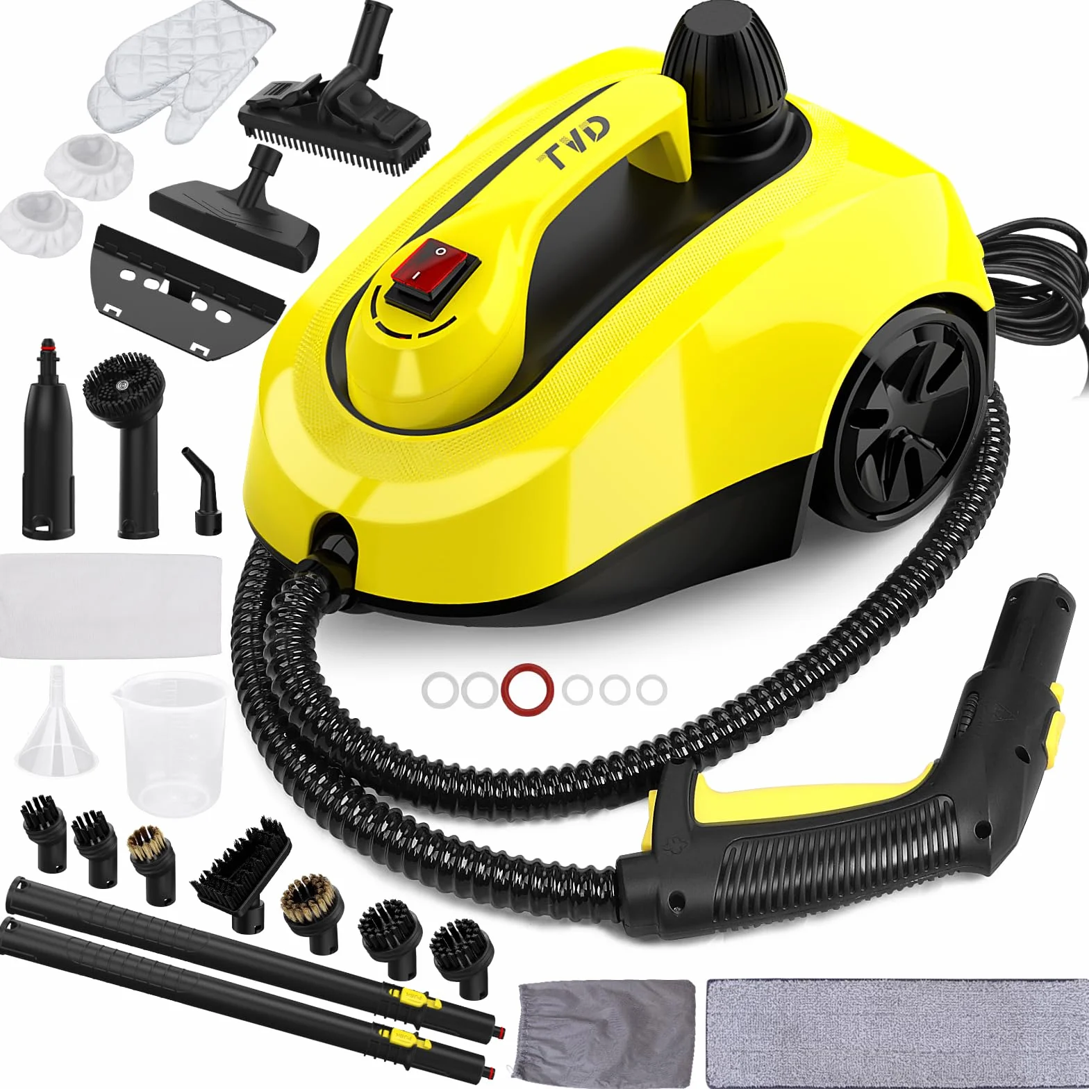 TVD Vapor - Limpiador de vapor con cable de alimentación extralargo de 5 m para vapores, horno, alfombras, sofás, tapicería, chinches