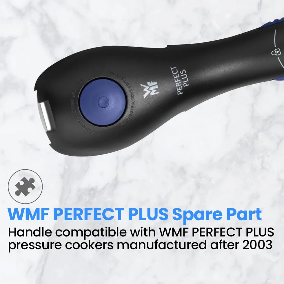 WMF Repuesto Mango de Tapa de Olla Express 08.9560.9200 Compatible con Toda la Gama WMF Perfect Plus, para Ollas de 22cm de diámetro, Color Gris con Vávula de Dos Anillas