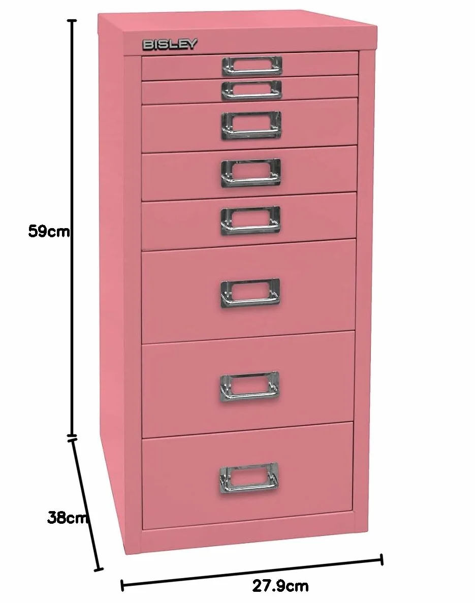 BISLEY MultiDrawer Serie 29, DIN A4, 8 cajones, Metal, 38 x 27,9 x 59 cm