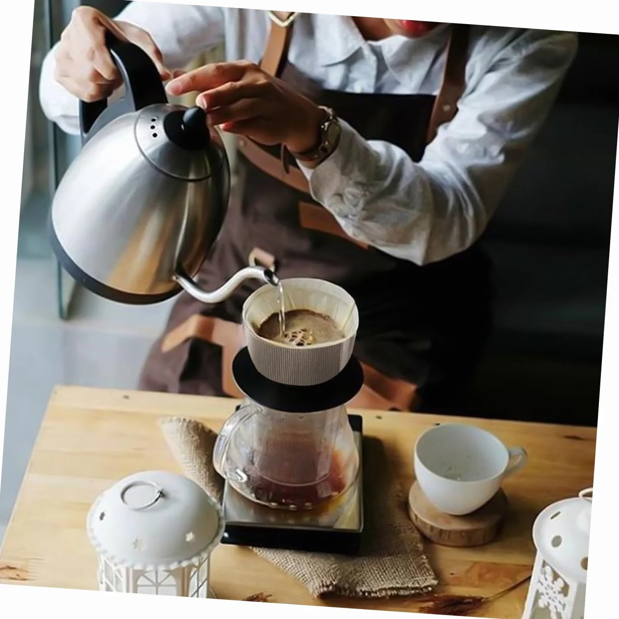 2piezas Colador De Café De Acero Inoxidable Filtro De Malla Fina Infusor De Té Para Uso Cocina y Cafeterías Diseño Forma De Cono