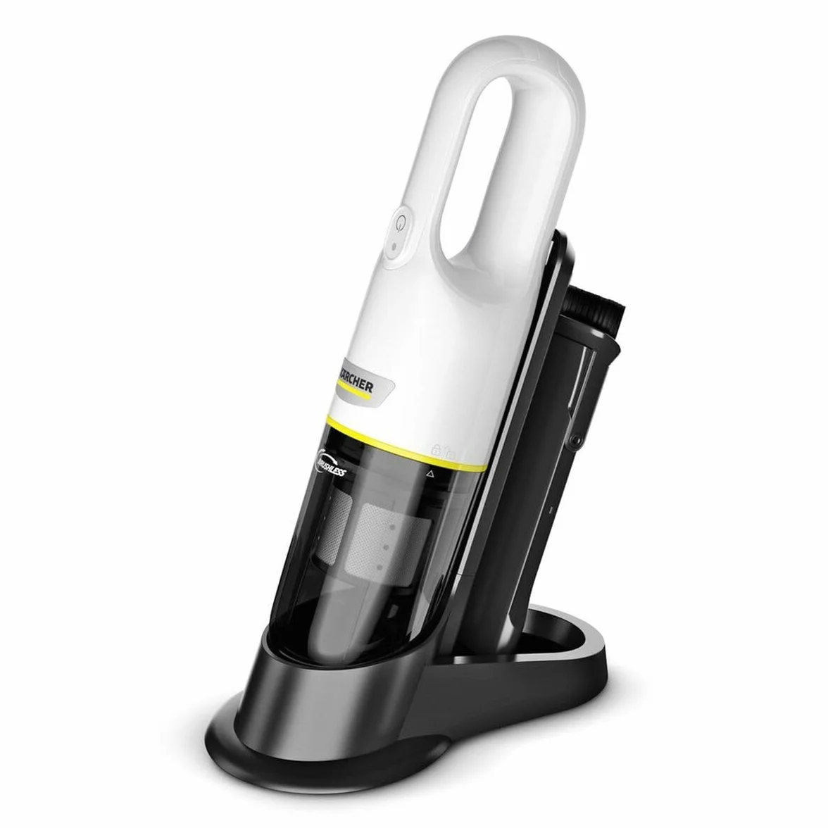 KÄRCHER Aspiradora de Mano a Batería CVH 3 Plus, Depósito 0,15 l, Peso 0,6 kg, hasta 20 min de Autonomía, Filtro HEPA Lavable, Estación de Carga, Boquilla para Ranuras 2 en 1