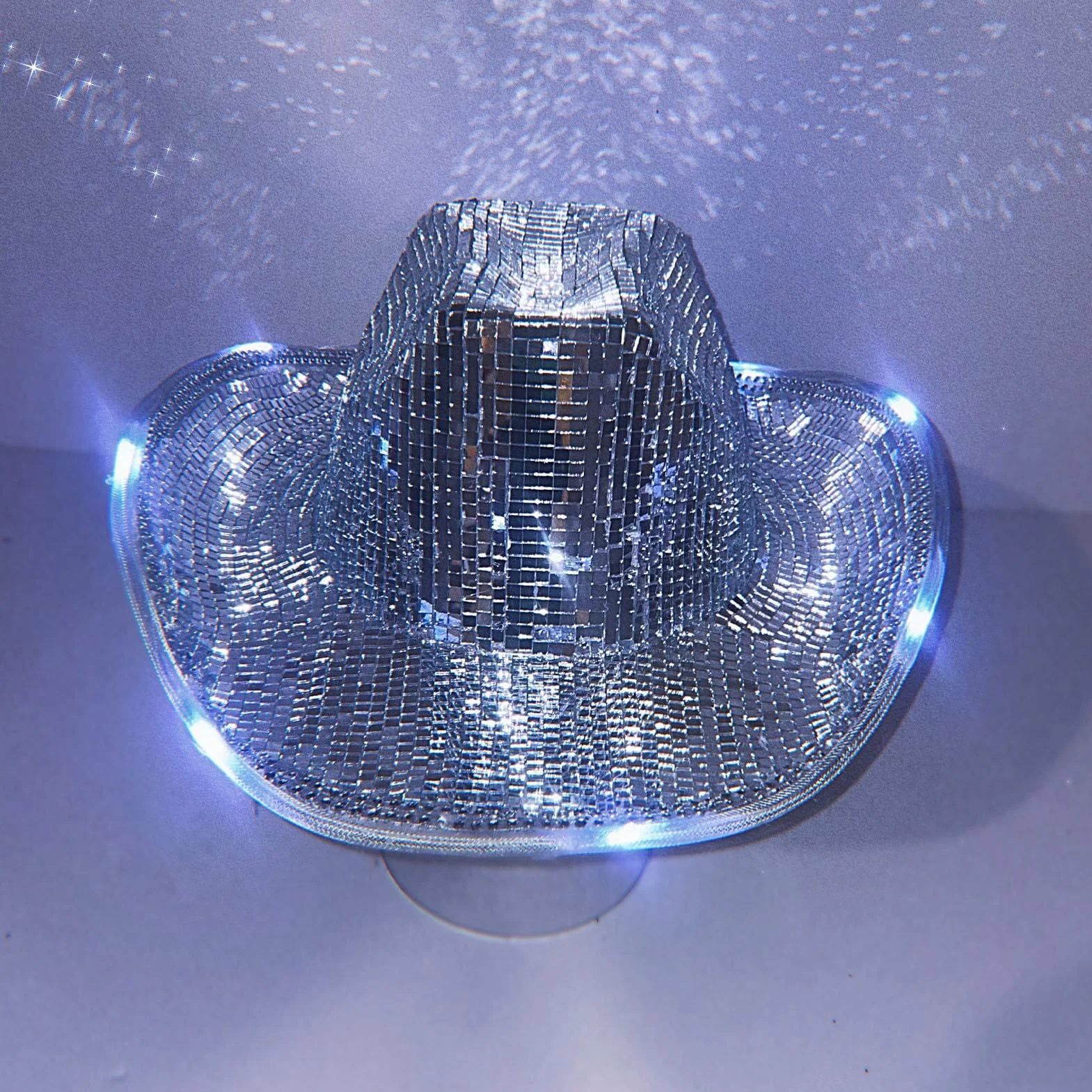 Generico Sombrero de discoteca, sombrero de con bola de discoteca | sombrero de espejo de lentejuelas de espejo | de con purpurina, y brillante, estupendo para add