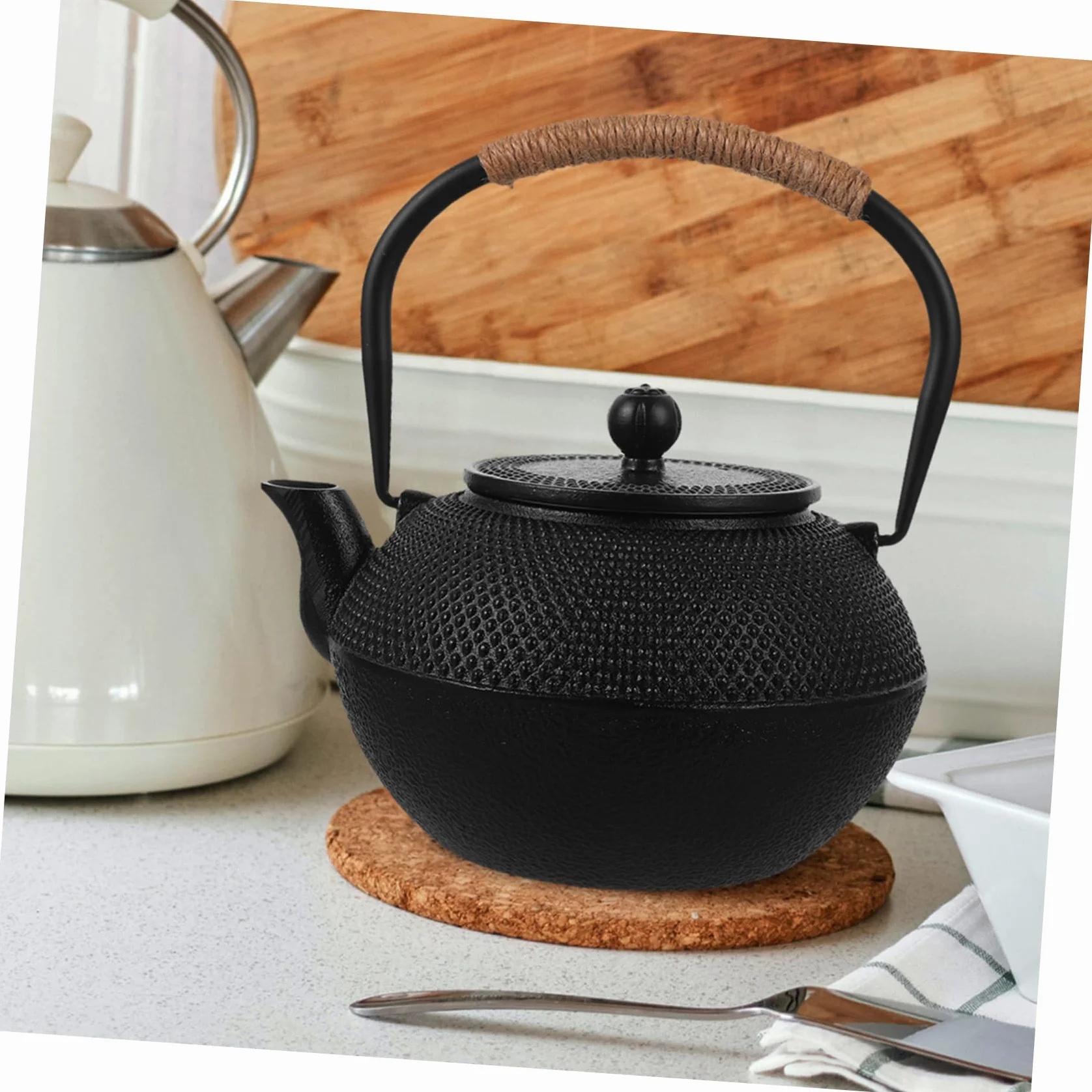 PRETYZOOM Tetera De Hierro Japonesa De Tetera Para Estufa Tapa Para Preparar Té La Cocina