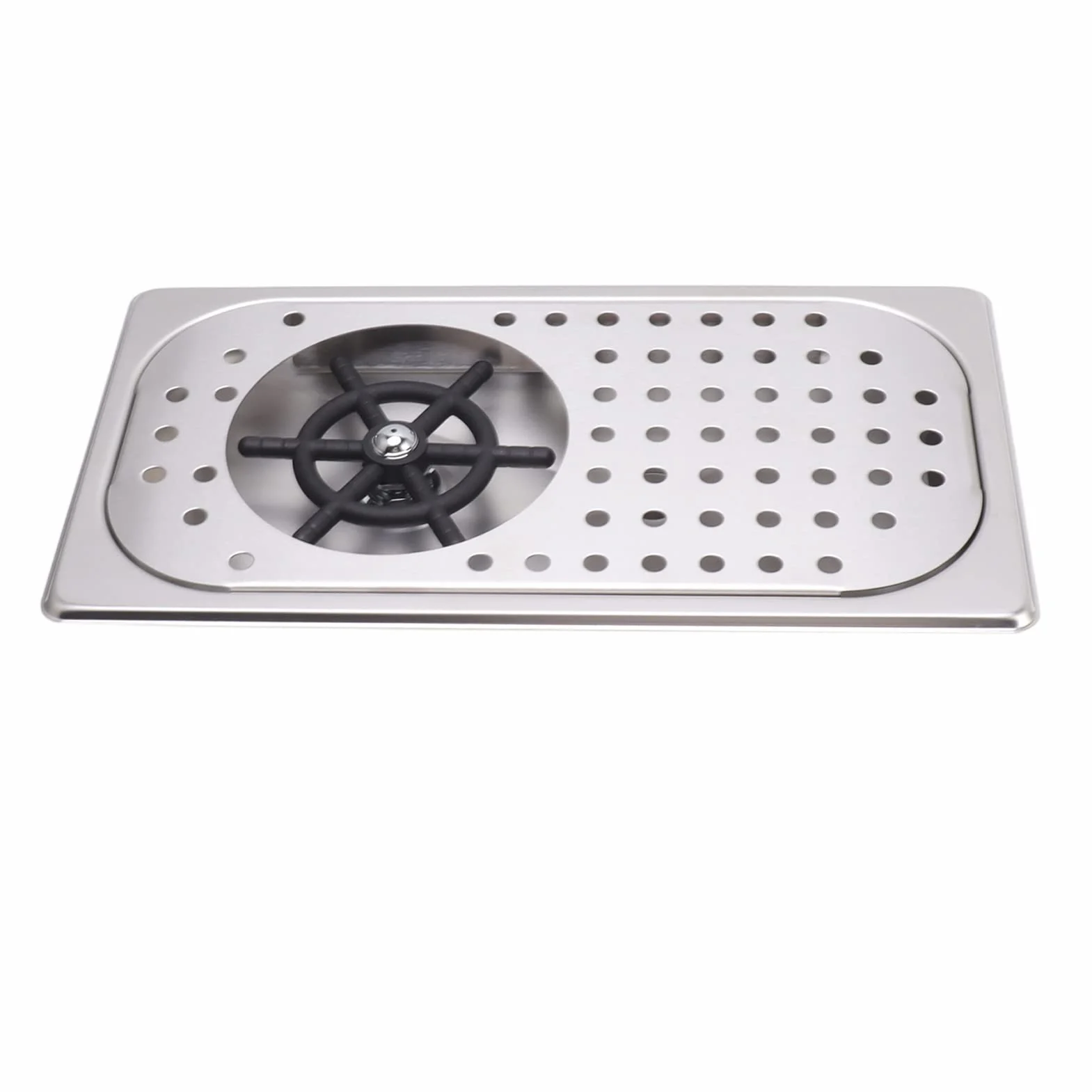 Enjuagadora de Jarras, Enjuagavasos de Acero Inoxidable 304 para fregaderos de Cocina, con rociador, desagüe y Bandeja de Goteo, lavavasos de Alta presión para cafeterías (Acero Inoxidable Color A)