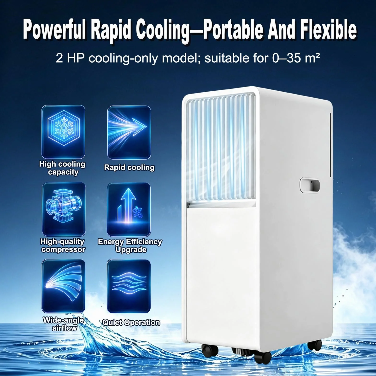 Climatizador Portátil 13000 BTU Silencioso para Hogar | Climatizador Portátil 13000 BTU con adjustment Remoto, Temporizador 24H y Modo Sueño para Mayor Comodidad(Model A)
