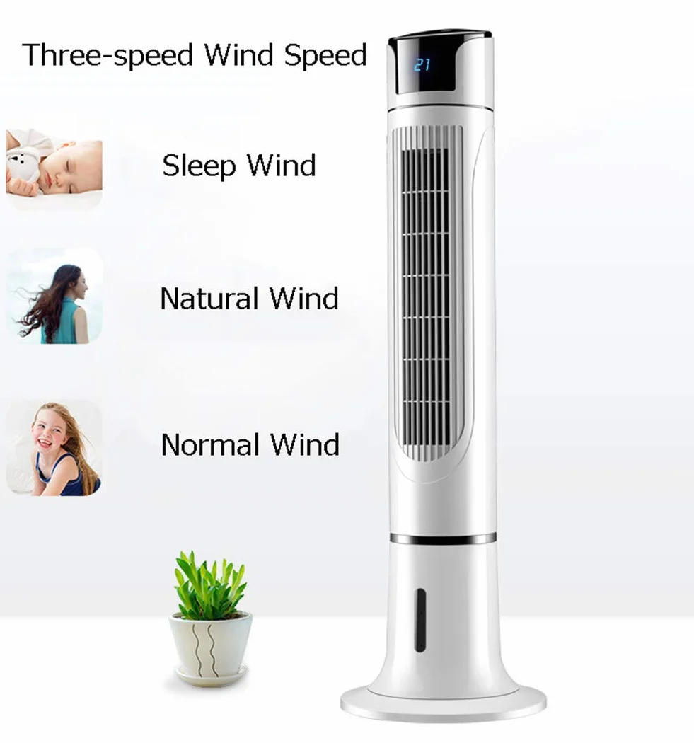 Ventilador De Torre Columna Oscilación Oscilador Personal Mini Escritorio Sin Hojas 3 Modos Funcionamiento 3 Velocidades (Control remoto)