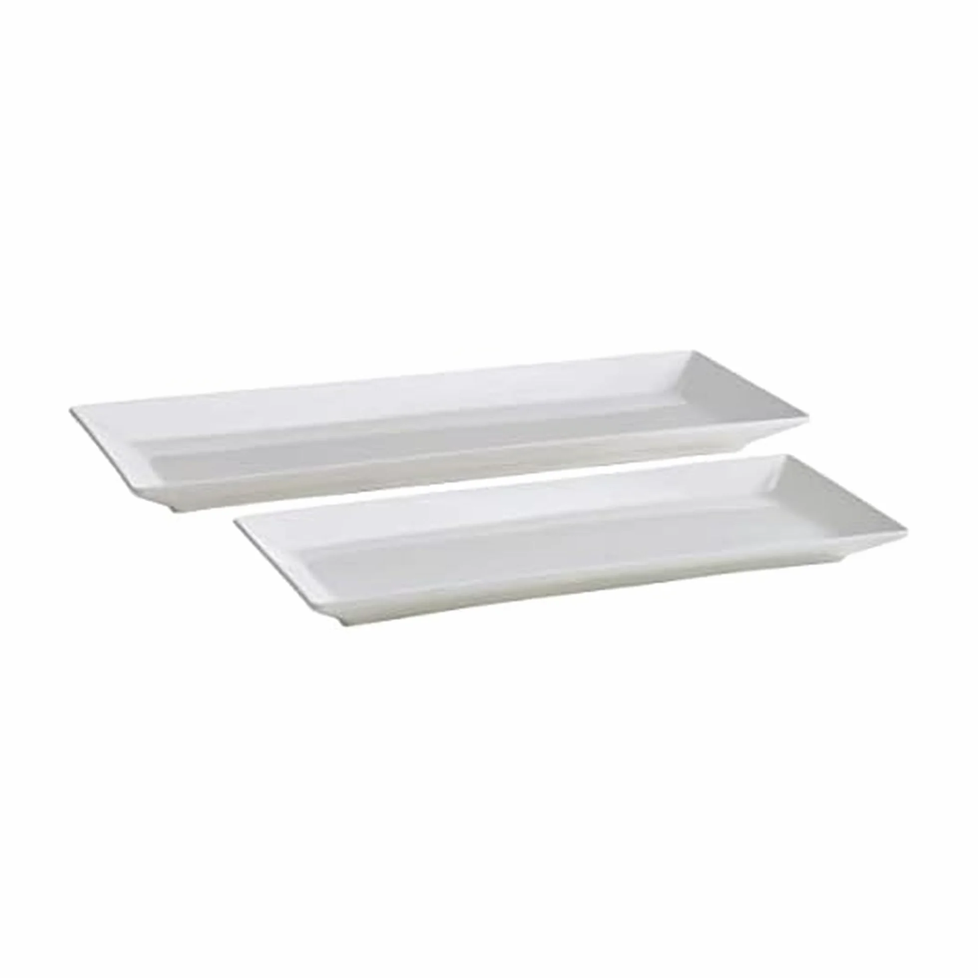 Mikasa Delray - Juego de 2 bandejas Resistentes a Las virutas para Servir, 12 y 15 Pulgadas, Color Blanco