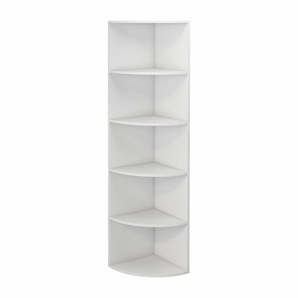 Oskar-Store Vicco Estante de Esquina Fabienne, Blanco, 40 x 180 cm con 5 Compartimentos, Apto para Montaje en Pared para una disposición Variable del Espacio