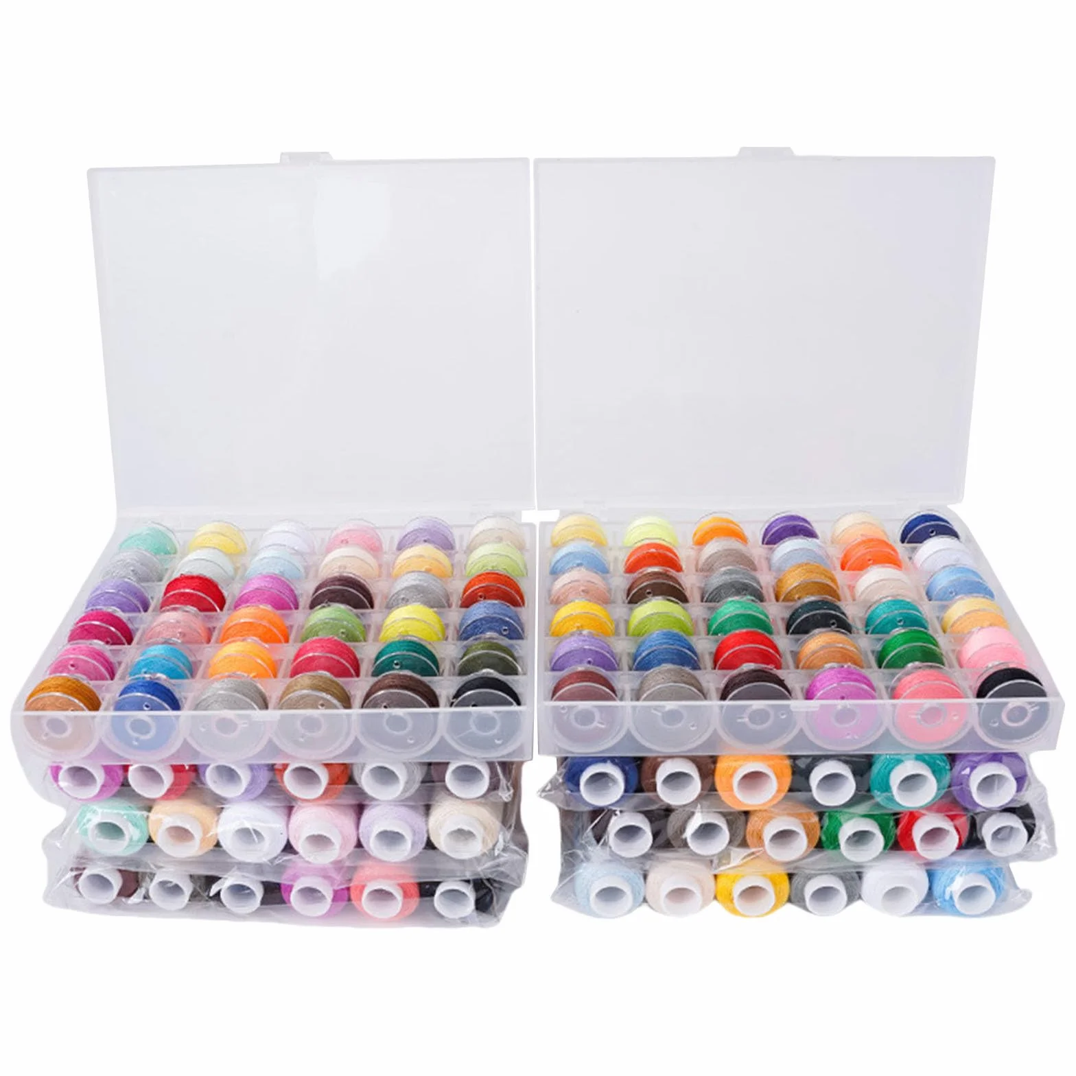 Hilo de coser de poliéster de 72 colores con caja de almacenamiento para principiantes y entusiastas del hogar