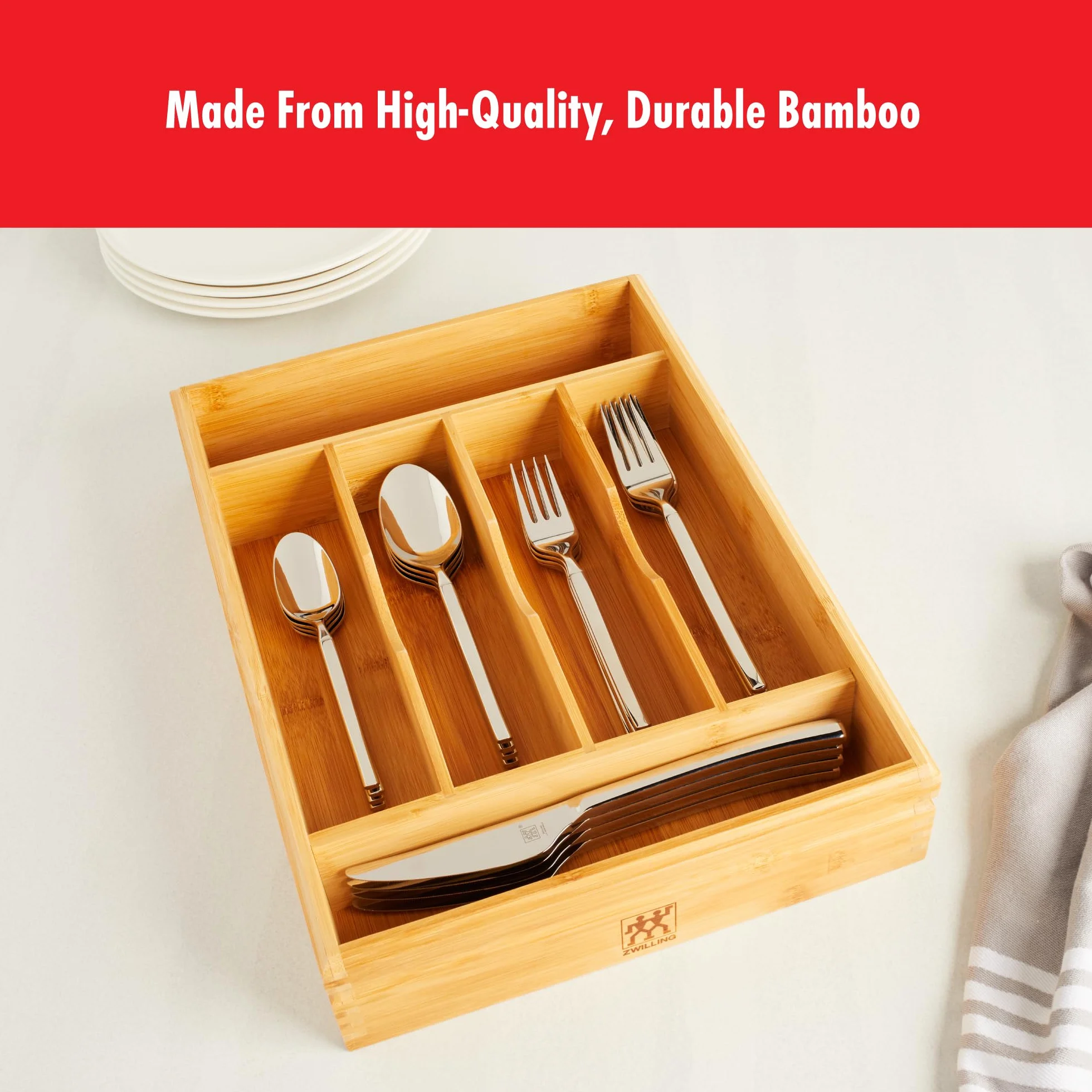 Henckels - Cesta de madera para cubiertos