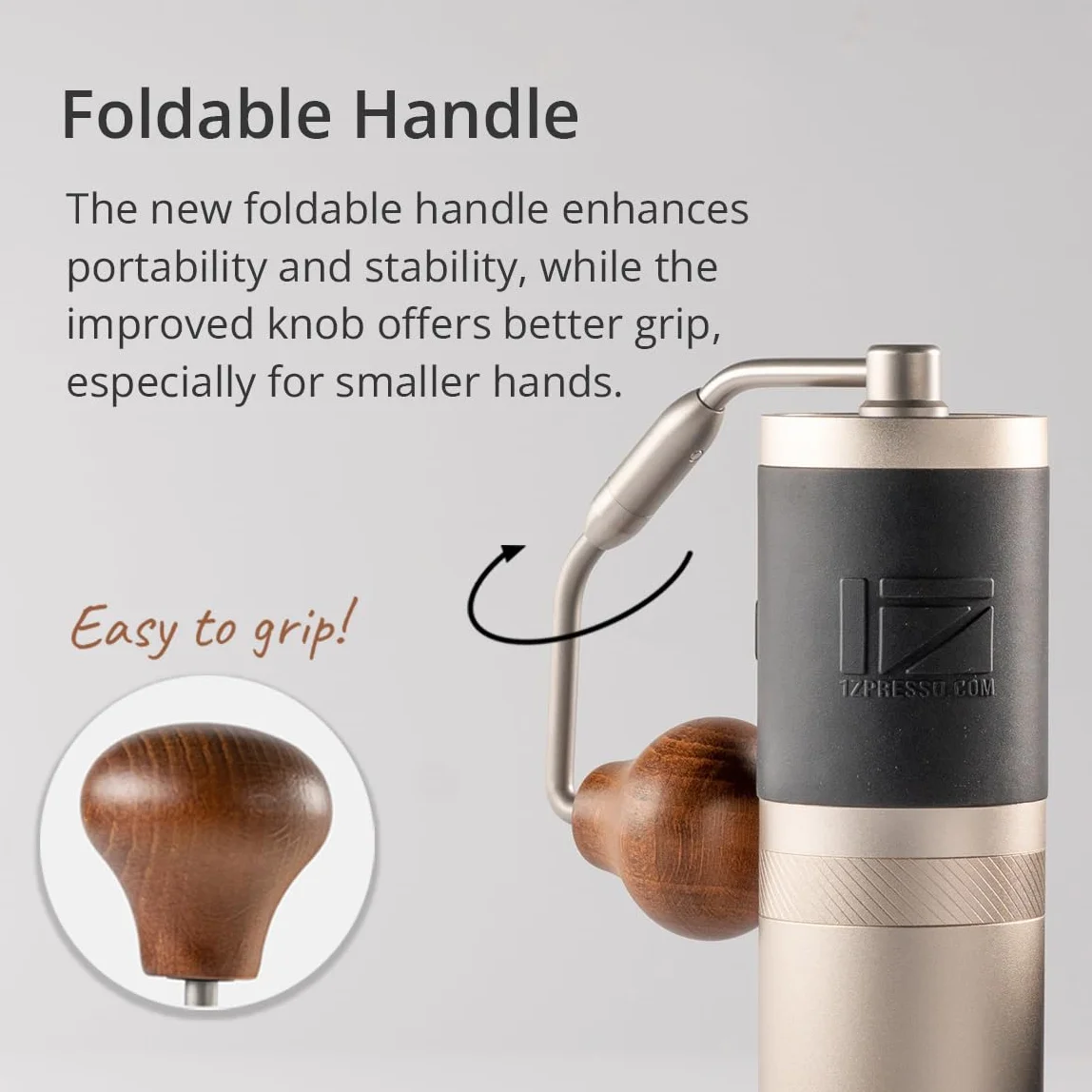 1Zpresso J - Molinillo de café manual plateado con montaje de rebaba cónica de acero inoxidable, ajuste interno numérico ajustable para verter sobre prensa francesa cerveza fría.