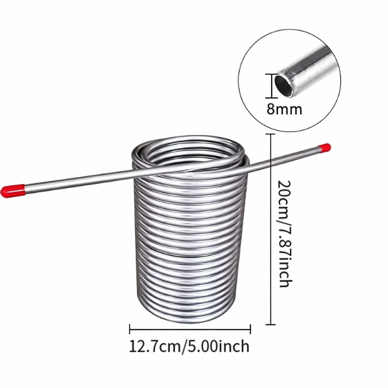 Serpentín de Mosto Bobina de Acero Inoxidable Tubo de para Cerveza Diseño de Doble Vuelta 304 para Alta Transferencia