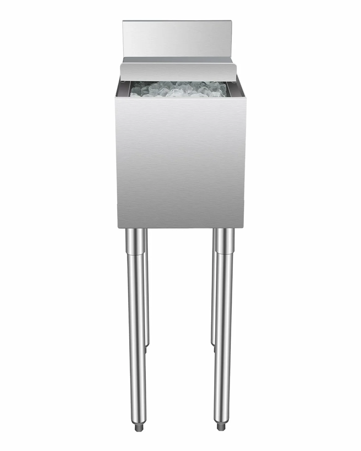 VEVOR Contenedor de Hielo de 28 L para Debajo del Mostrador de 305 x 483 x 937 mm, de Acero Inoxidable con Tapa Deslizante y Patas de Bola Ajustables, Carrito Refrigerado para Bar, Restaurante