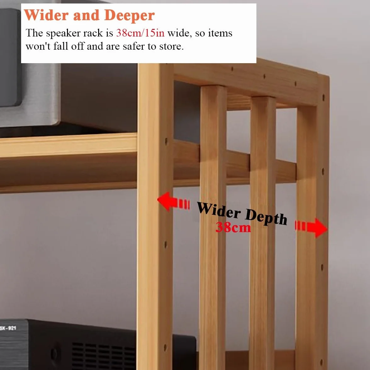 Soporte multimedia independiente de nivel para sala de estar, estantería moderna de audio y vídeo para el hogar, oficina, componentes estéreo, equipo electrónico abierto, accesorios de TV, estante