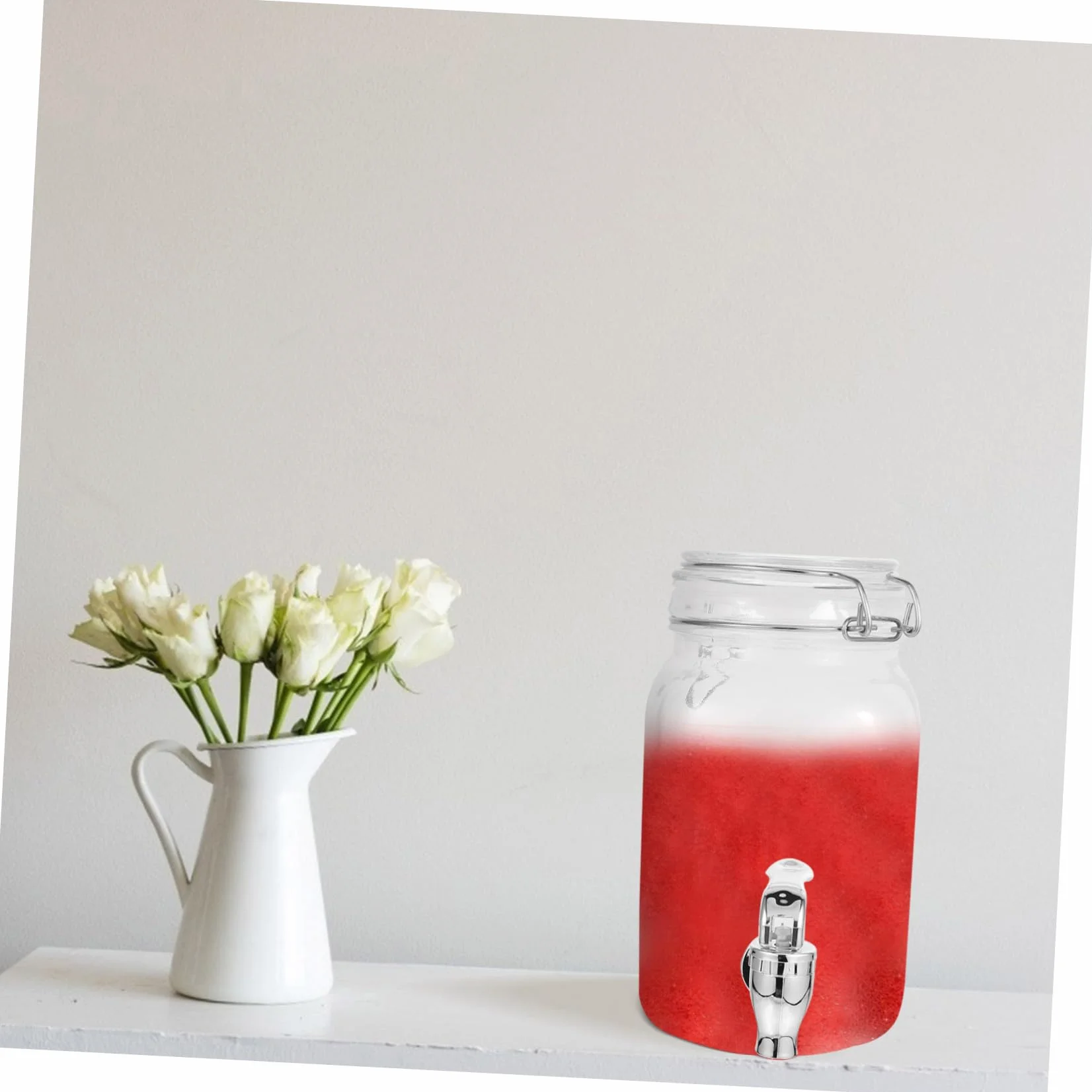 TOYANDONA Dispensador de Bebidas con Grifo 1.5l Vidrio Transparente Abs Práctico para Hogar y Bar Almacenamiento Bebidas Refrescos