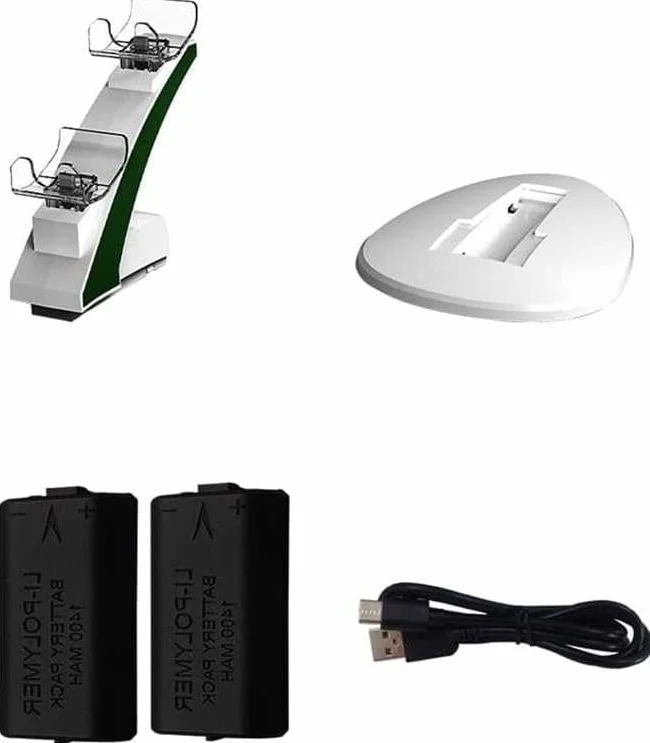 Base de carga de doble controlador, estación de carga rápida para Xbox y PS5, configuración eficiente de juegos con indicador LED y diseño antideslizante, ideal para jugadores