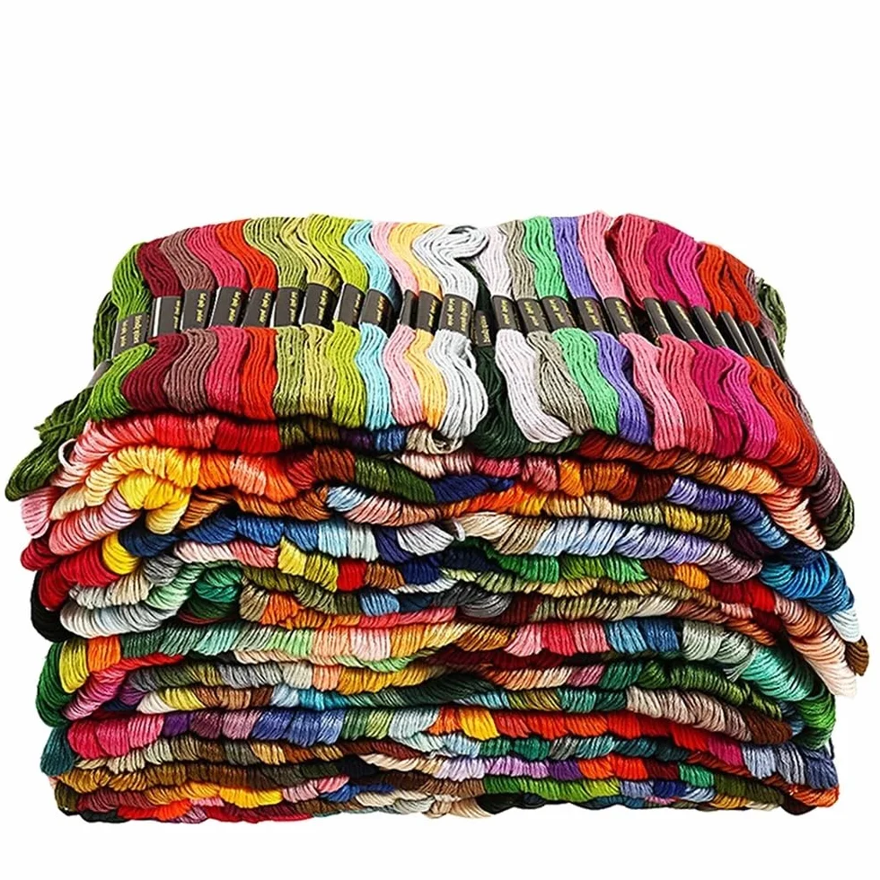 Hilos Punto De Cruz 100/200/447 Uds mezcla de colores hilo bordar ovillos costura algodón artesanía Kit punto cruz línea herramientas DIY hacer pulseras(447 colors)