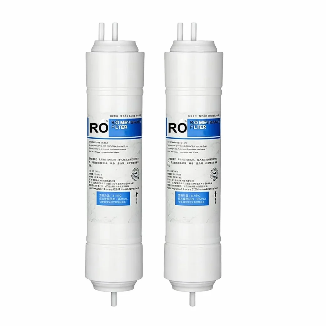Paquete 2 Cartuchos Membrana Ósmosis Inversa RO 11x2,5" Con Varilla Recta De Conexión Rápida De 1/4",para Sistemas RO Bajo Fregadero, Encimera Y Agua Potable Doméstica