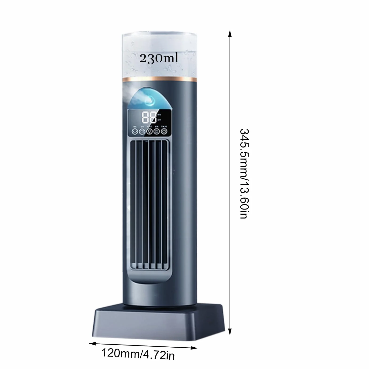 Portátil ventilador de torre sin aspas, 6 velocidades, oscilante silencioso, control remoto