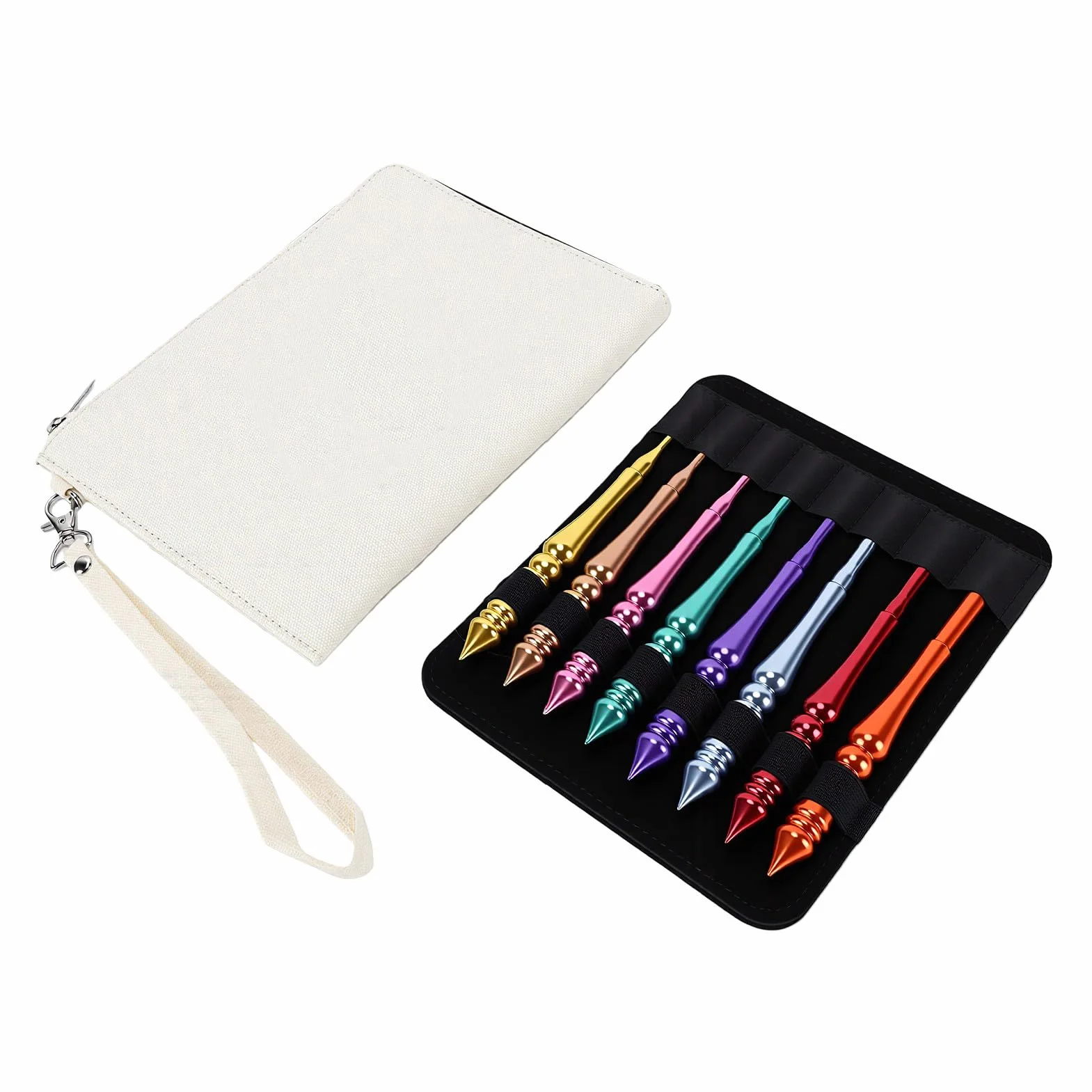 banapoy Juego de Agujas de Ganchillo, 8 Tamaños de 3,0 Mm a 7,0 Mm Agujas de Ganchillo de Aluminio, Kit de Portátil Ergonómico Codificado por Colores con Estuche con Cremallera para Principiantes de