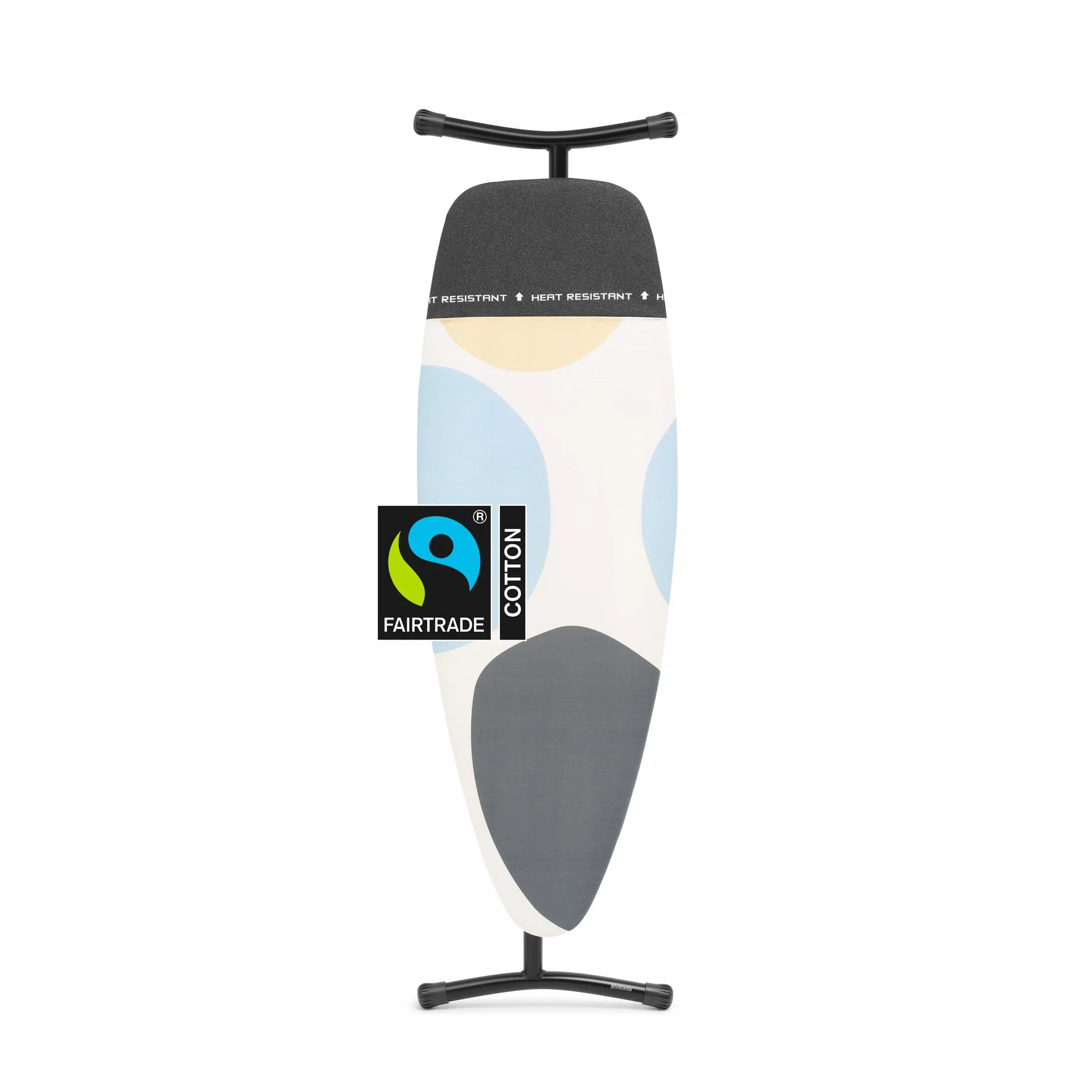 Brabantia - Mesa de Planchar D - para Plancha y Generador de Vapor - Universal Ajustable - No se Desliza y No Araña - área de Apoyo Resistente - Plegable - Spring Bubbles - 135x45 cm