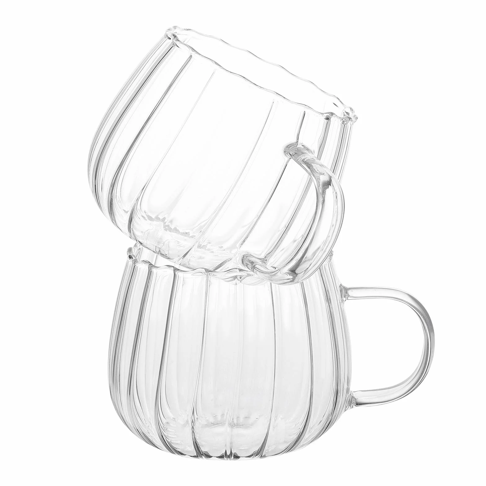 2piezas Vasos De Desayuno De Vidrio Transparente De Vaso De Agua Para Bebidas y Café Para Desayunos Casa o Oficina