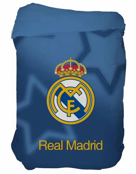 Edredón Real Madrid Oficial para Cama, Diseño Clásico en Azul con Escudo del Club, para Cama de 90, 105, 135, 150 cm. (250X260 (150))