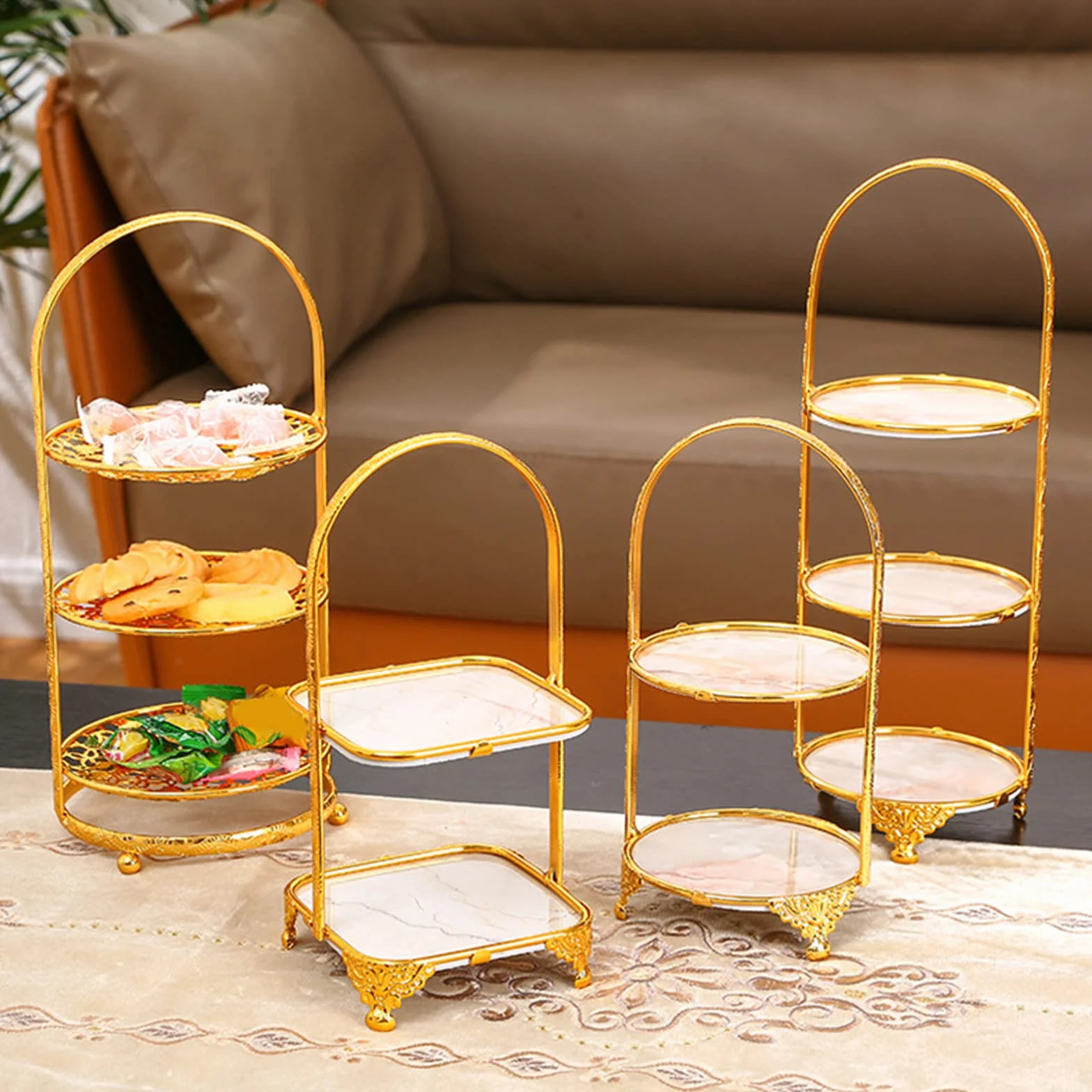 Soporte para Tartas de Hierro Decorativo, Bandeja Moderna para Tartas, vajilla de exhibición para Eventos, Fiestas, Bodas, Tartas, postres, Magdalenas, Plato pa