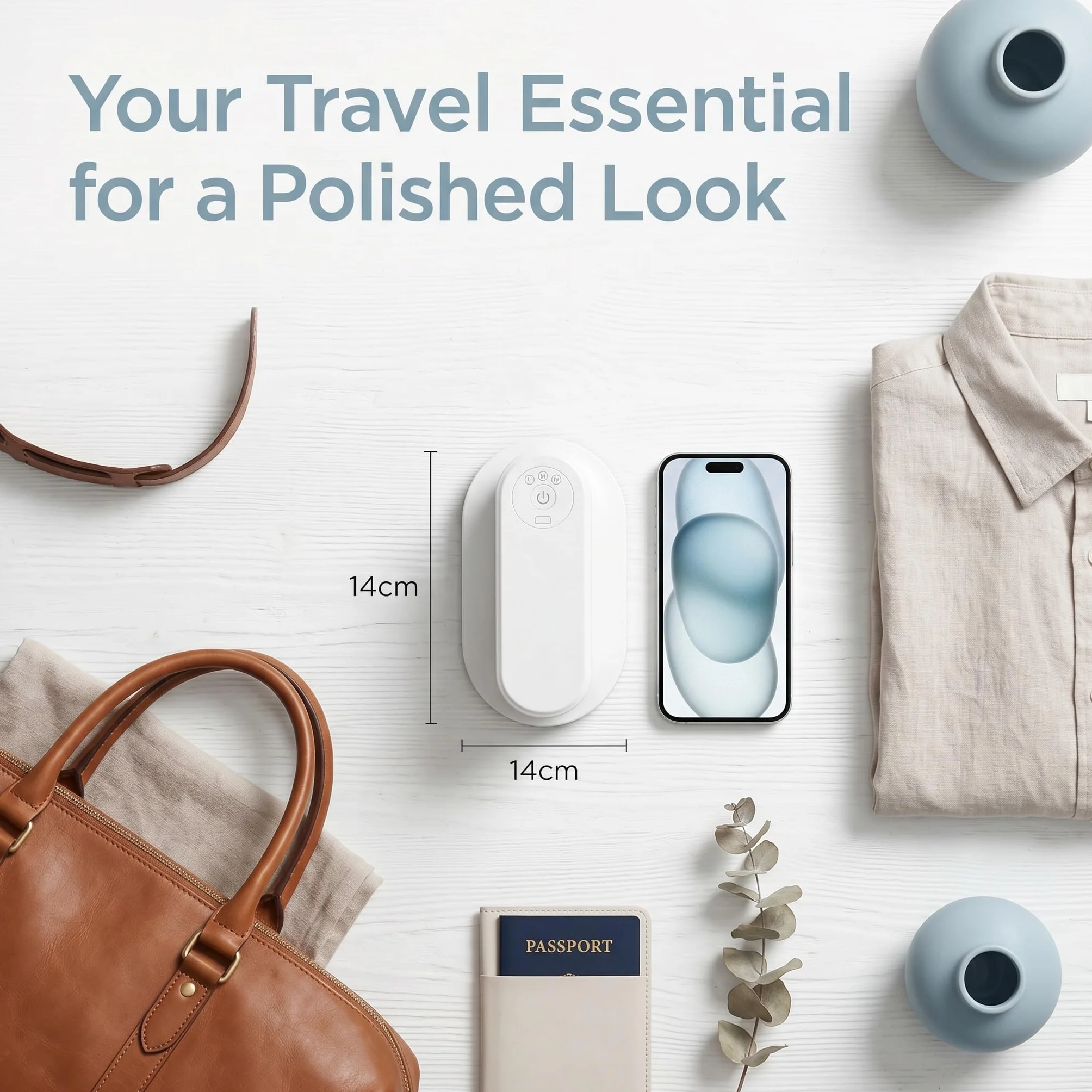 Vaporizador Portátil Recargable por USB - Calentamiento Rápido En 30 Segundos, 110 W De Potencia, 3 Niveles De Calor, Diseño Inalámbrico, Ideal para Viajes, Elimina Arrugas De La Ropa.