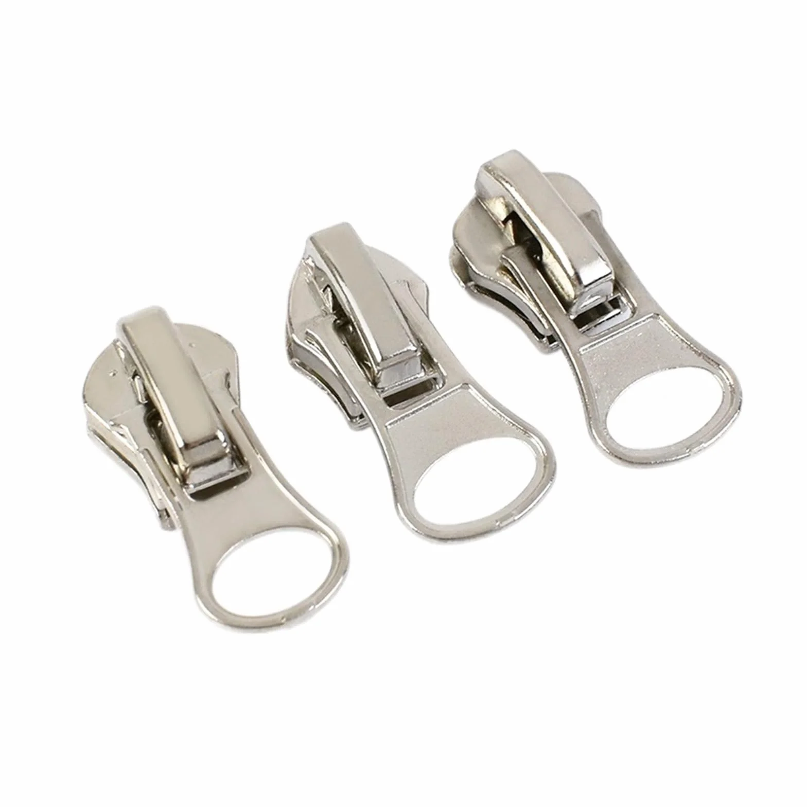 Tirones para deslizamientos de cremallera de metal Cremallera metálica de resina de nailon for chaqueta, vestido, equipaje, Kit de reparación de cabezal de cremallera metálica(ZT024Silver,SLIDERFORNYL