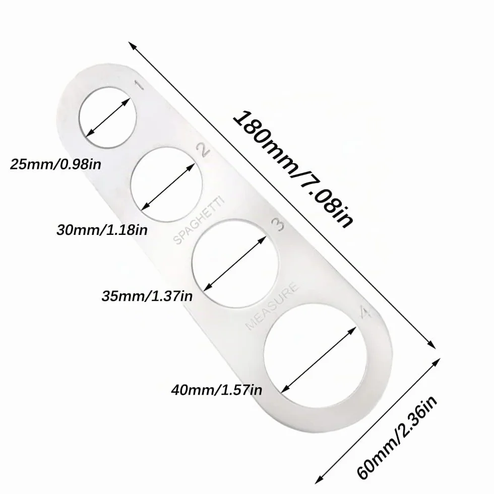 Medidor de Espaguetis Acero Inoxidable 4 Orificios Herramienta de Cocina