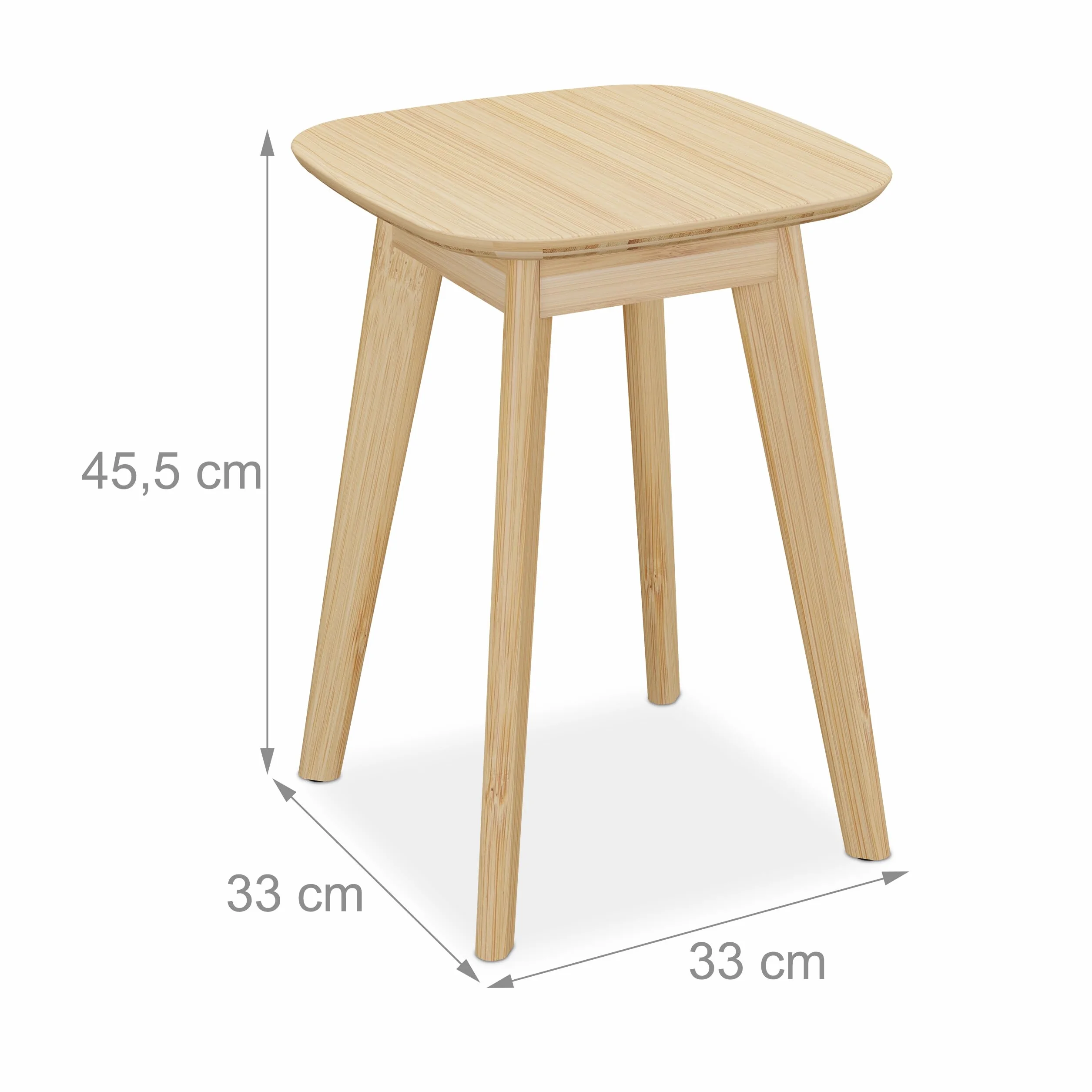 Taburetes de Cocina Relaxdays, 2 taburetes, bambú, Cocina y baño, HxBxT: 45,5 x 33 x 33 cm, también para Plantas.