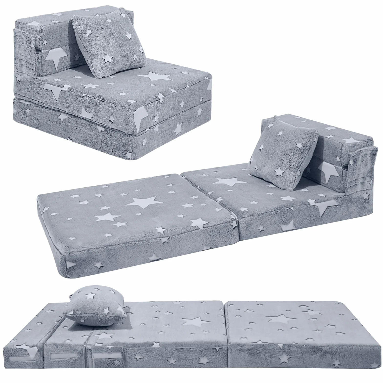 MeMoreCool Sofá Plegable Tri Parainfantil, Colchón Brillante para Niños, Sillones Infantiles, Sillon Bebe, Sala de Juegos