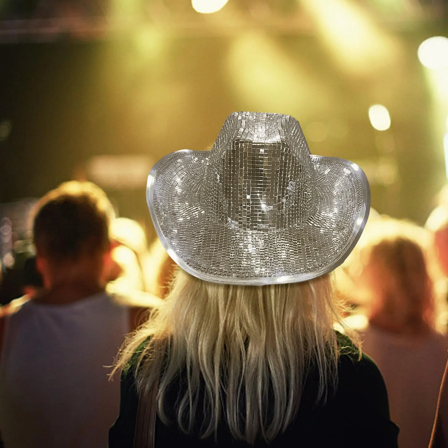 Generico Sombrero de discoteca, sombrero de con bola de discoteca | sombrero de espejo de lentejuelas de espejo | de con purpurina, y brillante, estupendo para add