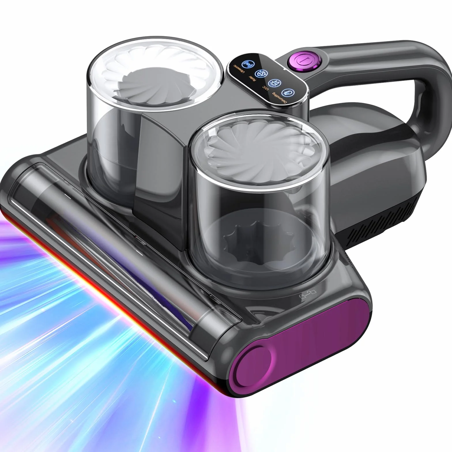 Aspiradora de ácaros para Colchones con Luz UV de 253,7 NM y 16 kPa Aspiradora Antiacaros Calentamiento Cepillo Giratorio Ultrasónica Filtro HEPA Puerto de Succión Ampliado