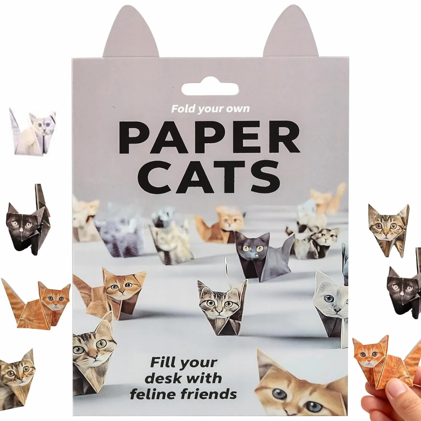 SIXHAOBU Papel gatos Origami 50 hojas 3D conjunto manual papelería kit actividad adulto DIY decoración escritorio
