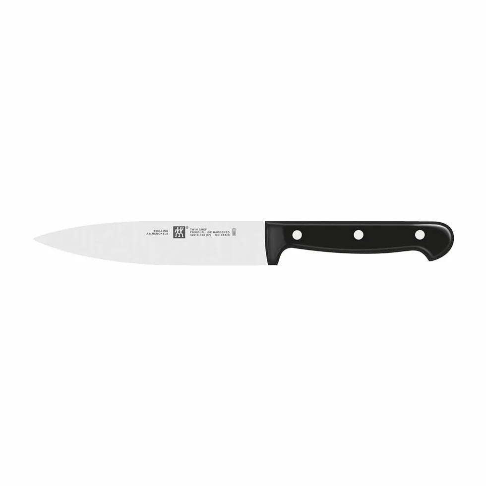 ZWILLING Twin Chef bloque de cuchillos, 8 piezas, bloque de bambú, acero especial inoxidable, negro, Made in Germany