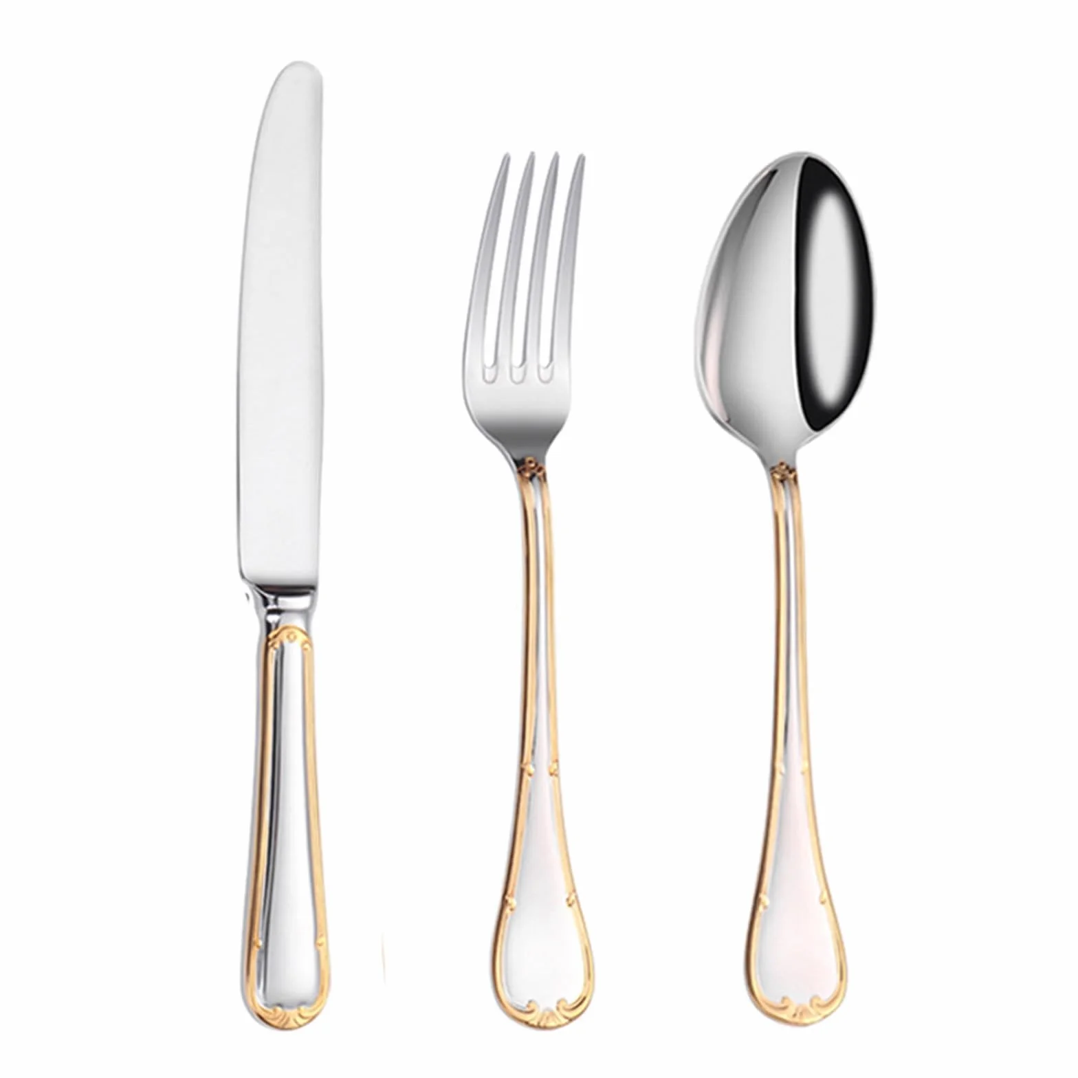 H3TF5J Juego de cubiertos de acero inoxidable 18/10, juego de 54 piezas de plata dorada, cubiertos aptos para lavavajillas, cubiertos minimalistas modernos, cubiertos de hotel para banquetes de boda
