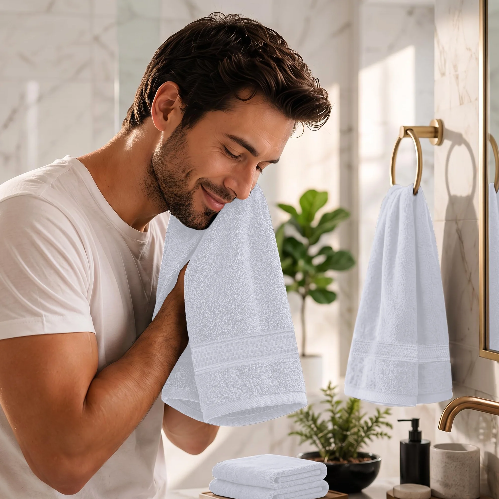 Dan River Juego de 3 Toallas de baño de 100% algodón de Lujo, máxima Comodidad y absorción para baño, Juego de Toallas de baño de Lujo para el hogar y el SPA (27 x 54 Pulgadas),