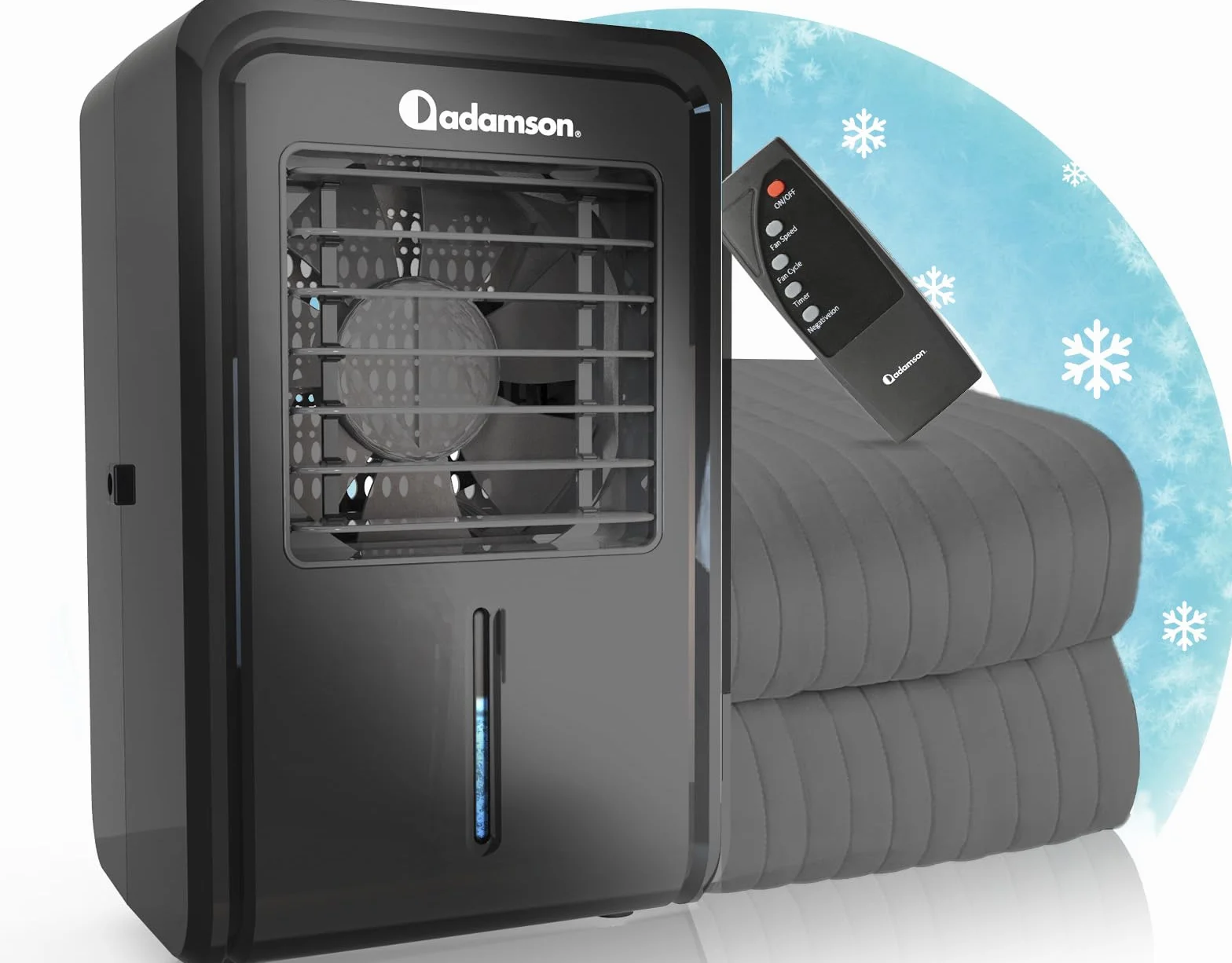 Adamson B10 Bed Cooling System - Twin 190x100 CM - 100% Algodón Colchón Refrescante para Sudores Nocturnos - Enfriador de Cama con Agua Ideal para Dormidores Calientes - Made for Europe - Negro