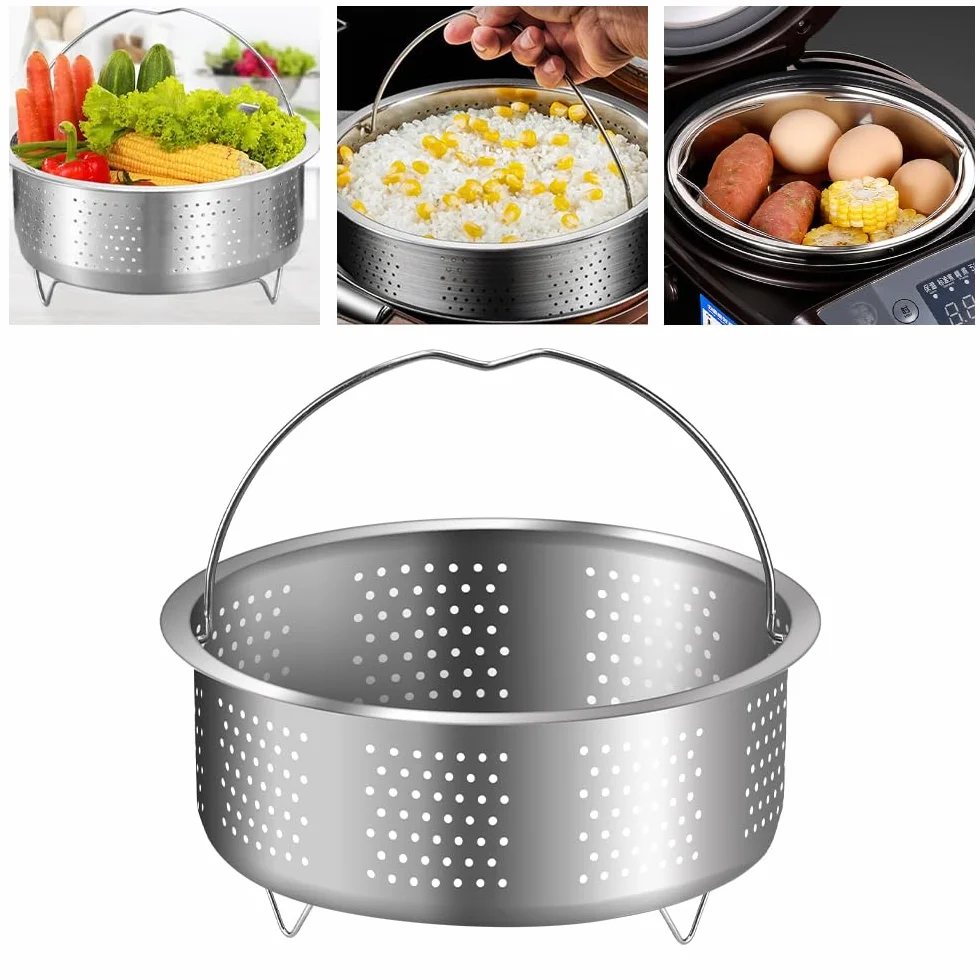 Cesta para cocinar al vapor de acero inoxidable 304, 20 cm, multifuncional